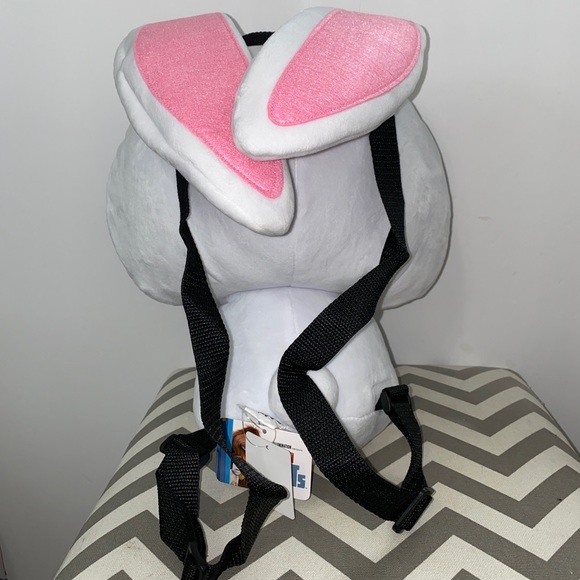 NWT! Secret Life of Pets Snowball Plush White Rabbit 14" Stuffed Animal Backpack - Picture 6 of 9